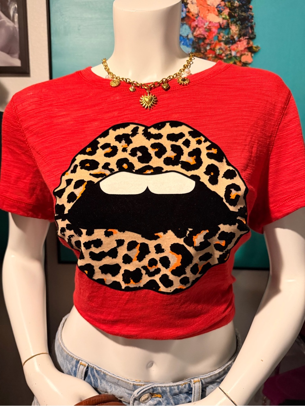 Chaser Leopard Lips Tee